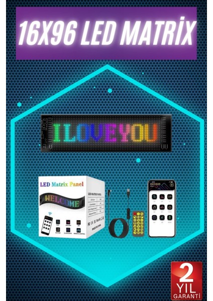 Digital Araba Yazısı Ekran Matrix En Büyük Boy 16X96 Matrix LED Panel