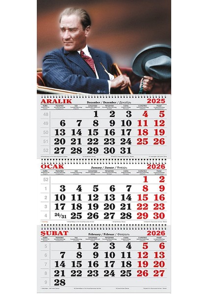 2026 Yılı Gemici Takvimi-Atatürk Otomobilde