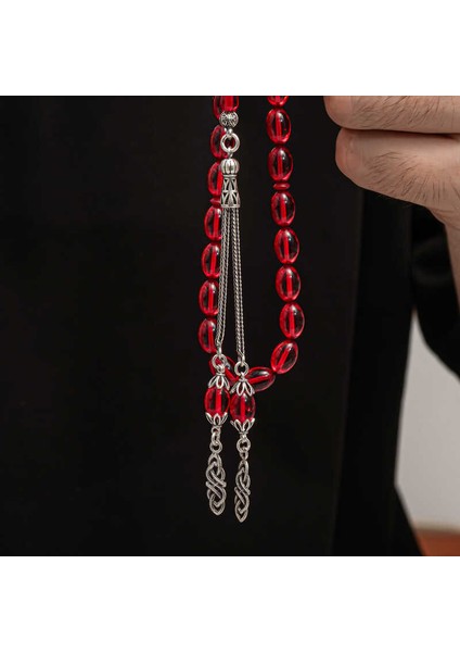 Gümüş Püskül Sıkma Kehribar Tesbih indirimleri