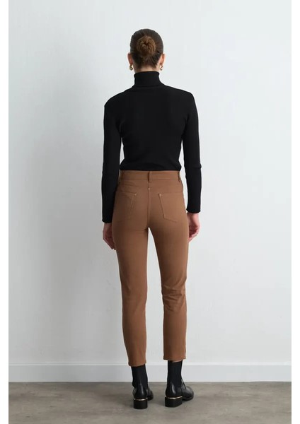 5 Cep Kanvas Pantolon - Camel fırsatları