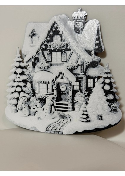 Yılbaşı Kar Temalı Duvar Masa Dolap Süsü 15X15CM