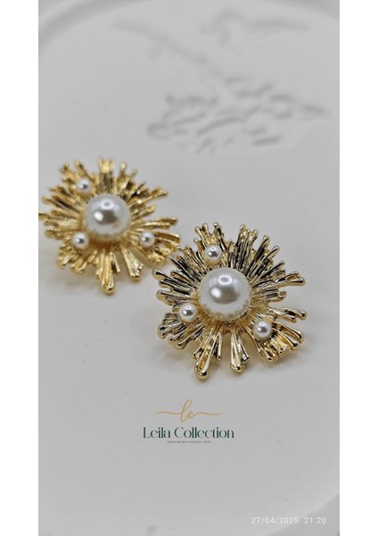 Incili Tasarım Çelik Küpe modelleri