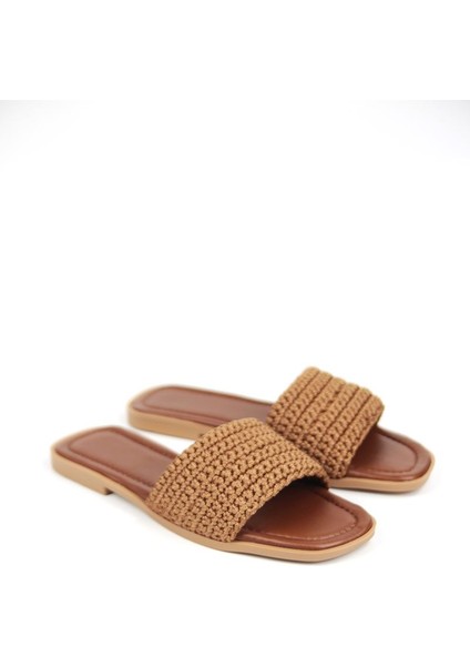 Joyce Kadın El Örgü Taba Terlik modelleri