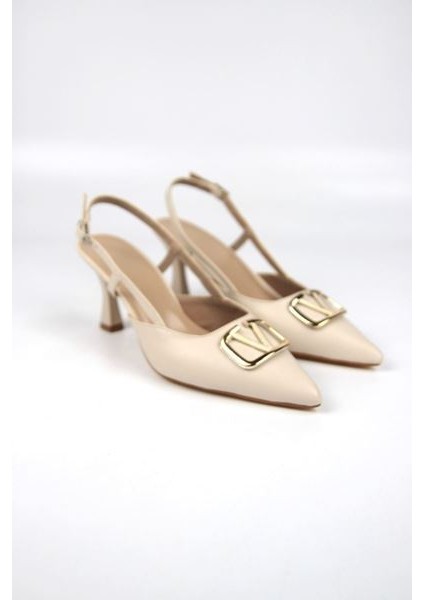 Claraa Bej Cilt V Toka Orta Topuklu(8 Cm) Klasik Topuklu Ayakkabı