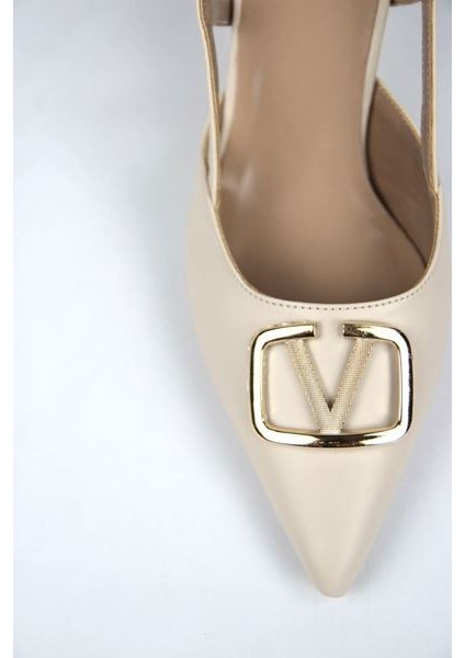 Claraa Bej Cilt V Toka Orta Topuklu(8 Cm) Klasik Topuklu Ayakkabı fiyatları