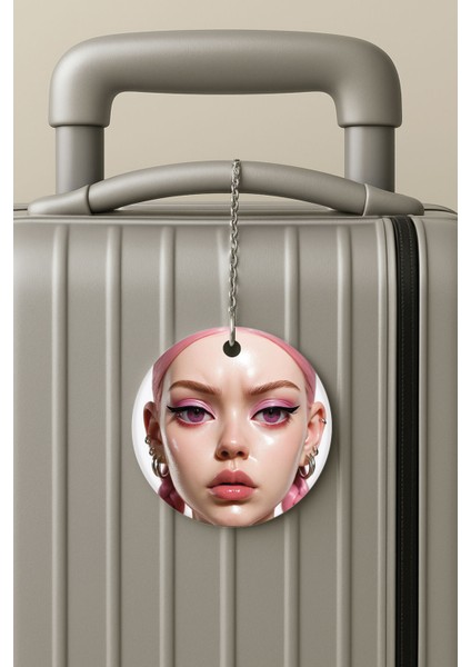 Pleksi Zincirli Bavul Etiketi Seyahat Tatil Için Tasarım Valiz Etiketi Kokoş