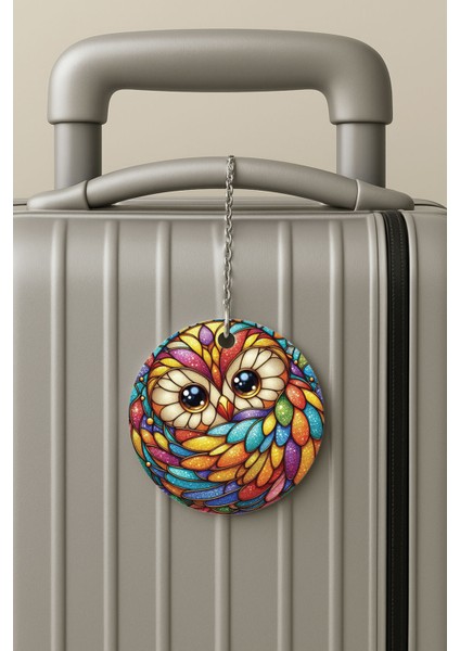 Pleksi Zincirli Bavul Etiketi Seyahat Tatil Için Tasarım Valiz Etiketi Bird Mandal