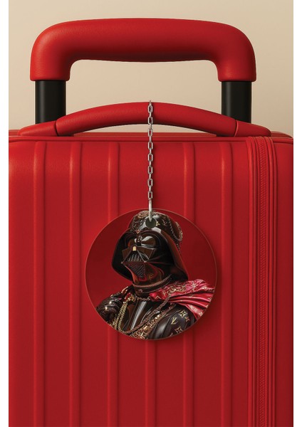 Desenli Baskılı Pleksi Zincir Aparatlı Bavul Etiketi Valiz Etiketi Wars