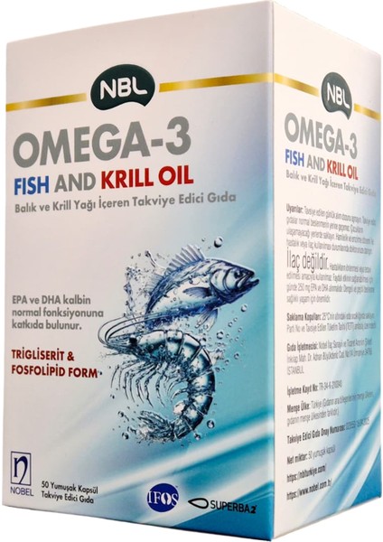 Omega 3 Fish And Krill Oil 50 Kapsül (Balık ve Kril Yağı)
