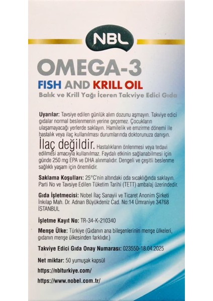 Omega 3 Fish And Krill Oil 50 Kapsül (Balık ve Kril Yağı) fırsatları