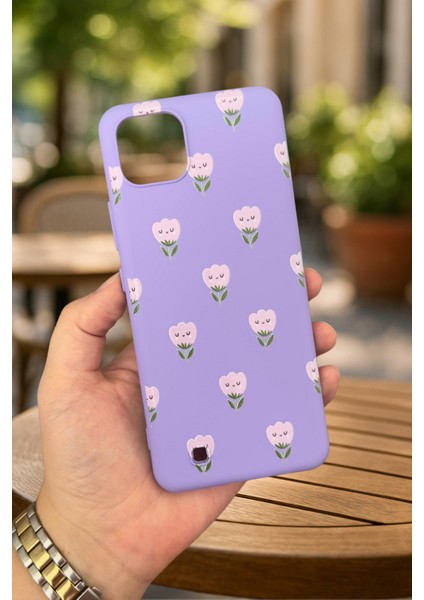 Realme C11 - Mini Lale Desenli Silikon Darbe Emici Klasik Korumalı Rubber Kılıf