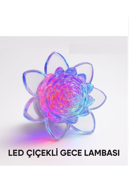 Çiçek Desenli Fişli Gece Lambası Anahtarlı Ledli Rgb Işık modelleri
