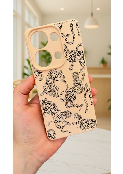 Xiaomi Redmi Note 13 Pro 4g Leopar Desenli Silikon Darbe Emici Klasik Korumalı Rubber Kılıf