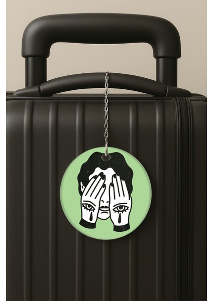 Nazar Göz Desenli Uv Baskılı Pleksi Bavul Etiketi Seyahat Tatil Valiz Etiketi