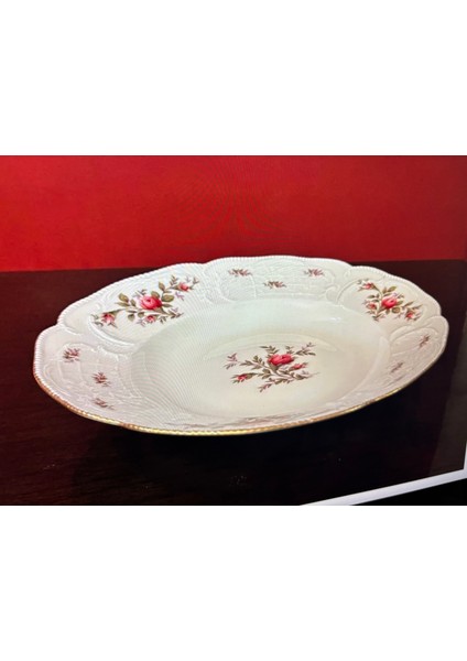Rosenthal Gofreli Çukur Yemek Tabağı Sunumluk 24 cm Çapında