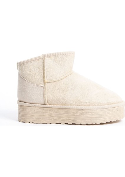 Amelıa Bağcıksız Düz ve Kalın Taban Içi Kürklü Kısa Süet Kadın Bot Skt - Krem indirimleri