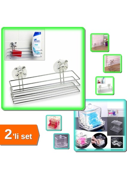 Kapaklı Kulak Çubuğu Düzenleyici + Banyo Organizeri - Çok Amaçlı Set XYZ456