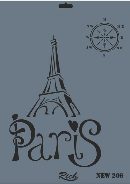 Rich New Seri N-209 Stencil 35X25 cm