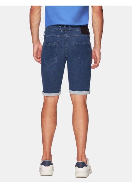 Cary Düşük Bel Jean Koyu Mavi Bermuda modelleri
