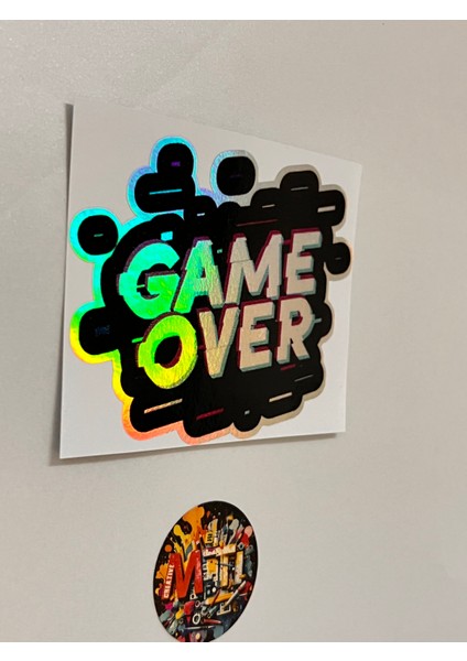 Game Over Araba Motosiklet Kask Laptop Cam Etiket Baskı Sticker 10X8,5CM fiyatları