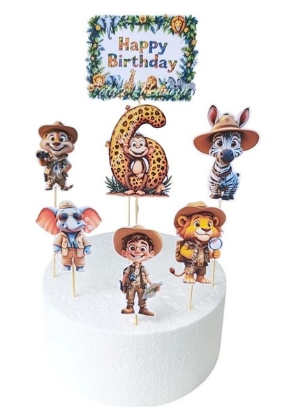 Safari Pasta Süsü 6 Yaş | Safari Doğum Günü Konsepti | Safari Hayvanlari Temali Doğum Günü