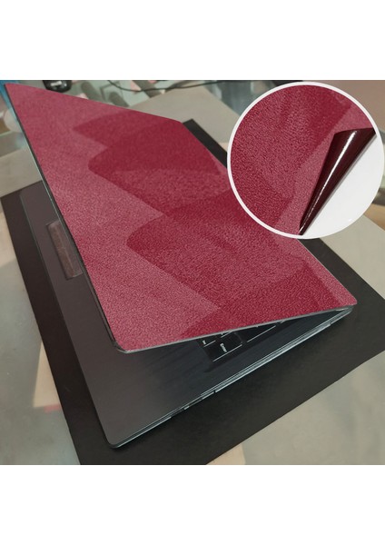 Laptop Kapak Koruyucu Kaplama Yapışkanlı Alkantara Kumaş 33X48 Cm. BORDO