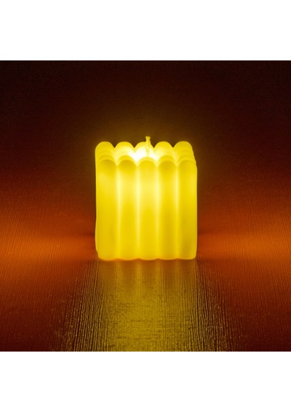 Home Küp Pilli Mum - Beyaz - 5,5X5X5 cm modelleri