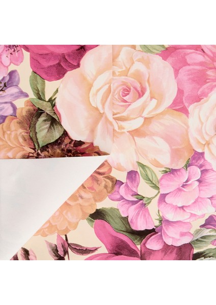 Time Çiçek Desenli Pvc Masa Örtüsü - Renkli - 140X140 cm modelleri