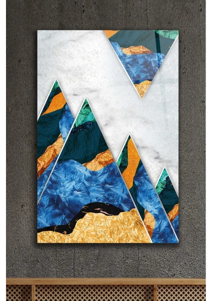 Kristal Zirveler Dekoratif Soyut Cam Tablo