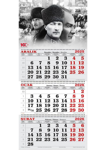 2026 Yılı Gemici Takvimi ---Atatürk Kalpaklı