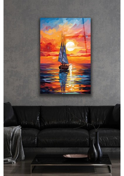 Gün Işığında Renkli Yelken Dekoratif Cam Tablo
