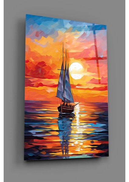 Gün Işığında Renkli Yelken Dekoratif Cam Tablo modelleri