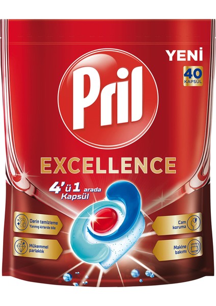 Excellence Bulaşık Kapsülü 40'lı 724 G 3 Adet