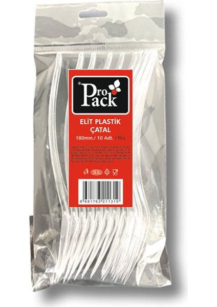 Propack Elit Kristal Şeffaf Çatal 10'lu 2 Adet