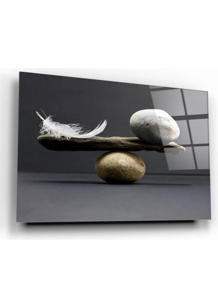 Taş Tüy Denge Dekoratif Cam Tablo fiyatları