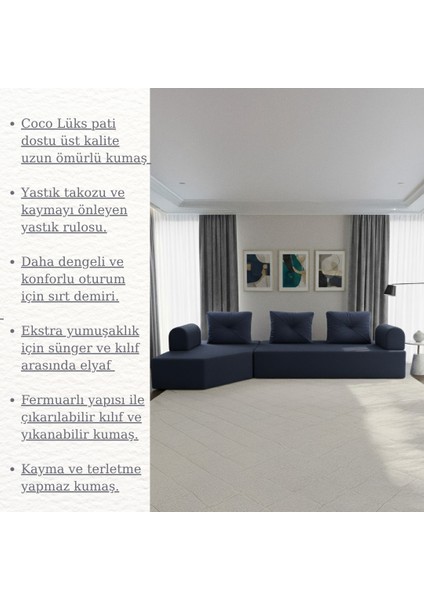 Cardano Lüks Köşe Koltuk Salon L Koltuk Takımı Tamamen Sünger Modern Köşe Oturma Grubu fırsatları