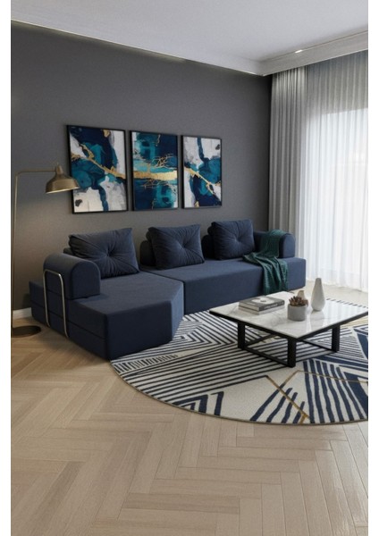 Cardano Lüks Köşe Koltuk Salon L Koltuk Takımı Tamamen Sünger Modern Köşe Oturma Grubu