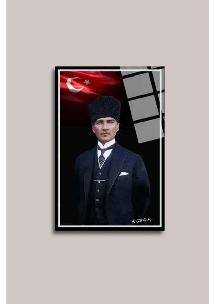 Makam Atatürk Portresi Istiklal Marşı ve Gençliğe Hitabe 3 Lü Set Cam Tablo fiyatları