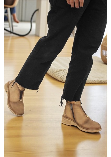 D25KB-8085 Bej Hakiki Deri Tam Ortopedik Günlük Kadın Bot fiyatları