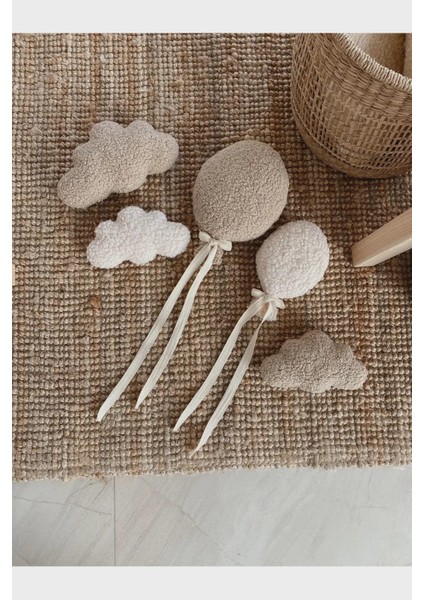 Teddy Balon 5'li Dekoratif Duvar Süsü, Çocuk Odası Dekorasyonu, Uçan Balon Set fırsatları