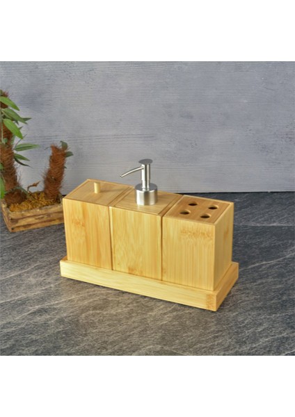 2 Adet Tohana Bambu Banyo Seti 25X10X16 cm fiyatları