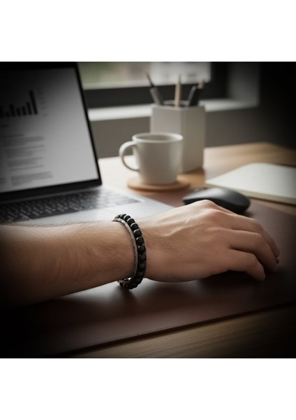 Oniks Doğaltaş ve Çelik Halat Örme Bileklik 9592B2DH1 fiyatları