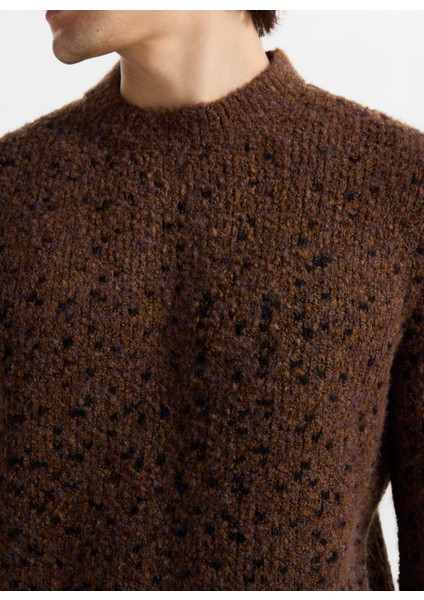 Bisiklet Yaka Loose Fit Düz Kahve Erkek Kazak M5WM-KZK1557 fırsatları