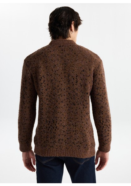 Bisiklet Yaka Loose Fit Düz Kahve Erkek Kazak M5WM-KZK1557 indirimleri