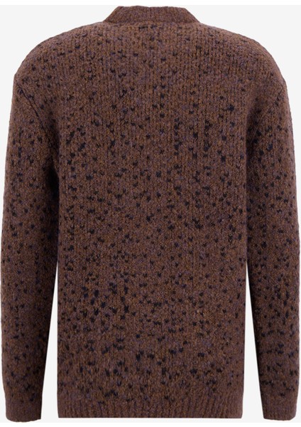 Bisiklet Yaka Loose Fit Düz Kahve Erkek Kazak M5WM-KZK1557