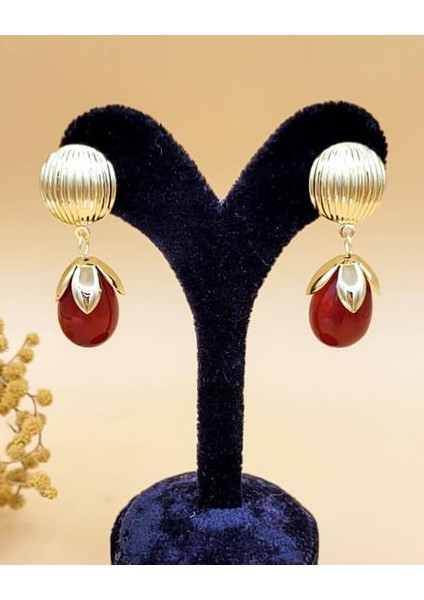 Kızıl Işıltılı Gold Küpe modelleri
