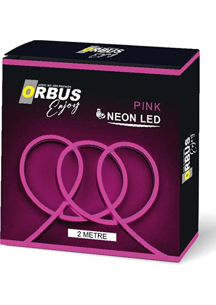 2 Adet Orbus Neon LED 2 Metre USB Girişli Pembe Orb-Pınkneon