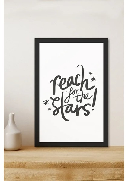 Rich For The Stars Yazılı Çerçeve Görünümlü Tasarım Mdf Tablo