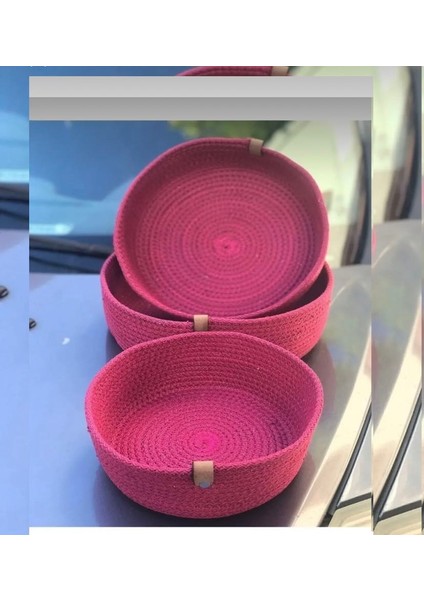 3lü Hasır Sepet Hasır Havlu Mutfak ve Banyo Salon Oturma Odası Organizeri Çok Amaçlı Sepet Takımı