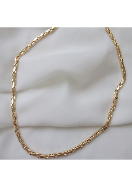 14K Altın Kaplama Yansımalı Yılan Zincir Kolye, Kalın Kadın Kolye modelleri